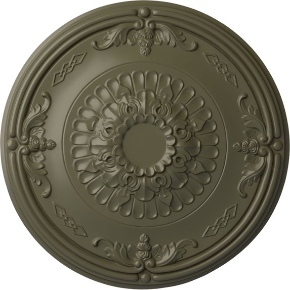 Ekena Millwork 26 1/4"OD x 3 1/4"P Athens Ceiling Medallion (Fits Canopies up to 3 5/8"), Hand-Painted Painted Turtle