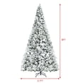 thumbnail image 2 of Gymax 8 FT Artificial Snow Flocked Christmas Tree Hinged Xmas Tree w/ Metal Stand, 2 of 10