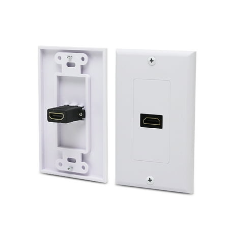 Fosmon Single Port Gold Plated HDMI with Ethernet Wall Plate Face Cover for HDTV, Home Theater, DVD, Cable Satellite, PS3/PS4, Nintendo Switch