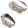 thumbnail image 3 of Diadema de perlas anudadas, accesorios para el cabello de mariposa, diademas para niñas, diadema antideslizante a la moda con nudo superior bonito MFZFUKR CPB-DE-LYY819-3, 3 of 5