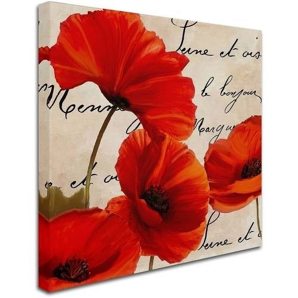 Trademark Fine Art "Coquelicots Rouge I" Canvas Art by Color Bakery