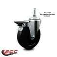 thumbnail image 2 of 5 Inch Soft Rubber 12MM Threaded Stem Caster with Brake, 2 of 2