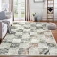thumbnail image 6 of Garvee 8x10 Area Rug Modern Plaid Checkered Rug, Washable Rugs Soft Neutral Indoor Carpet Solid Rug Non Slip Low Pile Rug for Living Room Bedroom Dining Room Office, Beige, 6 of 9