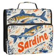 thumbnail image 5 of FORMRS Zipper Binder with Shoulder Strap 2-inch Ring 500 Sheet Capacity File Bag, Blue Sardines Pattern, 5 of 5