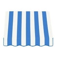 thumbnail image 2 of Awntech 3.38 Ft Dallas Retro Straight Slope Fixed Awning with Anodized Arms (40.5in x 16in x 30in), Bright Blue/White Stripe, 2 of 5