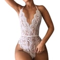 thumbnail image 1 of Intimates Womens Lace Temptation Hanging Neck Lace Waist Open Back Underwear Pajamas, 1 of 9