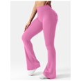 thumbnail image 4 of Flare Leggings with Pockets for Women Scrunch Workout Leggings Butt Lifting Gym Yoga Pants Work Pants Light Pink XL, 4 of 6