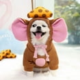 thumbnail image 3 of Pet Clothes, Hooded Dog Costume Warm Dog Sweater Mouse Cheese Hooded Sweatshirt Cold Weather Autumn Dog Coat for Puppy Small Medium Dog, 3 of 7