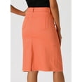 thumbnail image 4 of DARING DIVA Women's Jean Back Vent Midi Length Denim Skirts XL Red Orange, 4 of 6