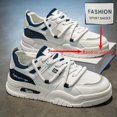 thumbnail image 4 of New Men's Breathable White Sneakers, Versatile Low-Top Casual Skate Shoes and  Trendy, 4 of 7