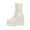 White, variant on Fesfesfes Platform Boots for Young Ladies Women's Shoes Fashion Retro Mid-heel High Knight Elastic Boots Muffin Single Boots 8.5(41)