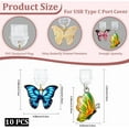 thumbnail image 2 of 10Pcs Butterfly Charm Dust Plug USB C Dust Cover Type C Anti Dust Plugs Plastic USB C Cover Cap Mobile Dustproof Plugs with Enamel Pendants Charging Port Protector Compatible for iPhone, 2 of 8