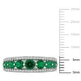 thumbnail image 6 of Created Forever Women's Created Emerald and Lab Grown Diamond 14k White Gold Graduated Ring, 6 of 9