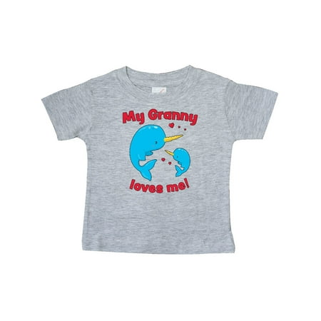 

Inktastic My Granny Loves Me Narwhal Family Gift Baby Boy or Baby Girl T-Shirt