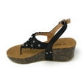 thumbnail image 4 of Victoria K Women's Daisy Flowers With Rhinestones Cork Wedge Sandals, 4 of 5