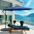thumbnail image 5 of Costway 96" Navy Blue Octagon Offset Patio Umbrella, Fade Resistant, 5 of 12