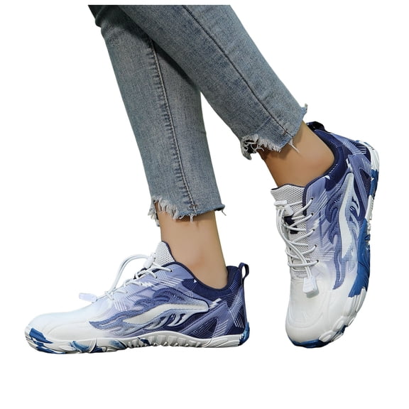 Barefoot Shoes for Women Mens Non Slip Water Shoes Athletic Hiking Slip On Sneakers for Swim Beach Pool Sand Diving Walking Blue Size 9.5