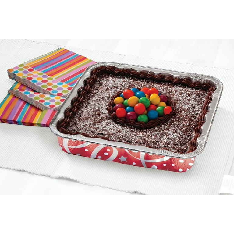 Handi-Foil 8-Inch Square Aluminum Cake Pans with Lids, 3 Pack photo 4