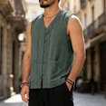 thumbnail image 2 of RFQWOVSR Mens Cotton Linen Summer Vest with Chinese Knot Buttons Loose Fit Retro L, 2 of 5