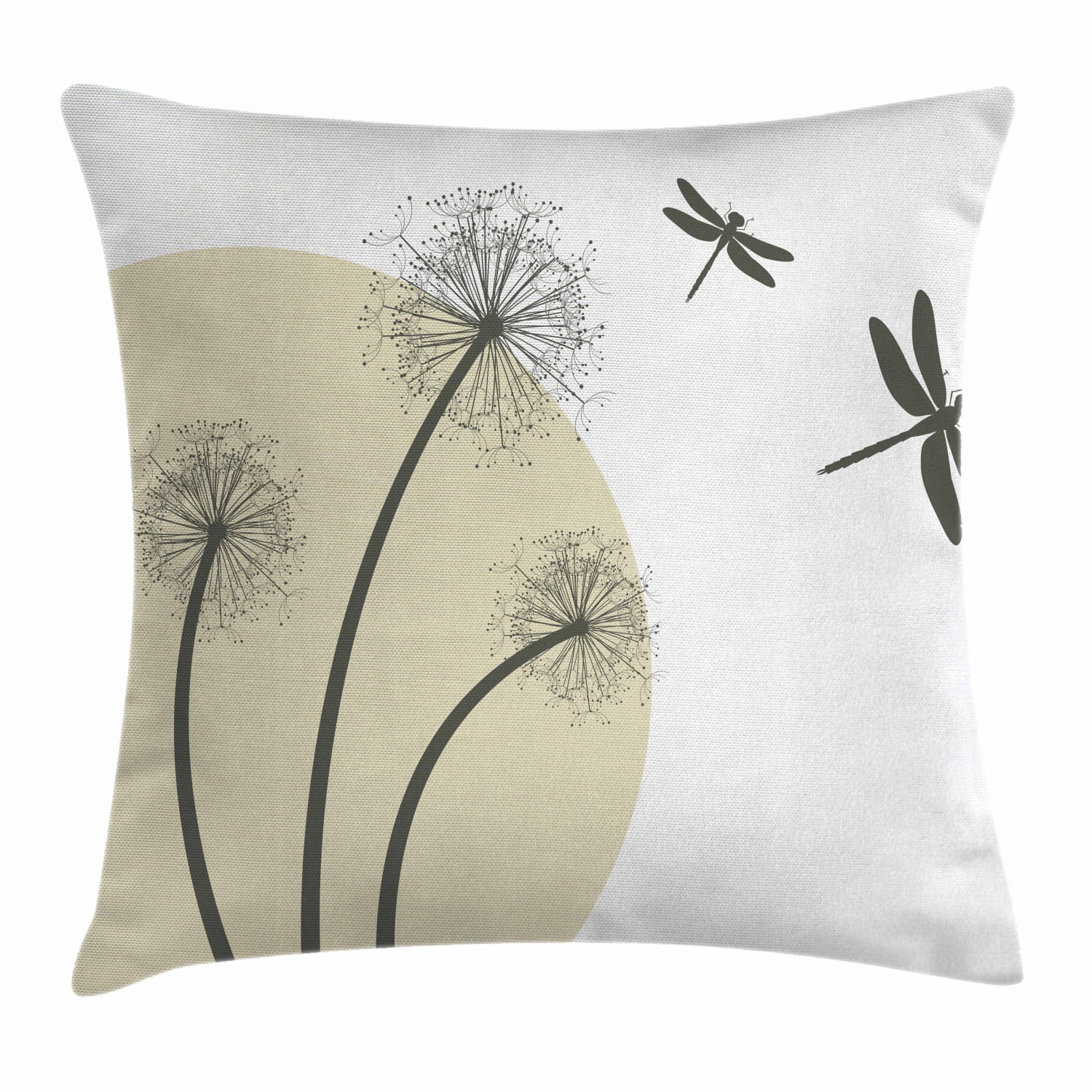 18 X 18 Seafoam Tan Ambesonne Dragonfly Throw Pillow Cushion Cover Decorative Square Accent Pillow Case Romantic Vintage Sketch in Pastel Grass Birthday Grunge Grass Botany Artwork