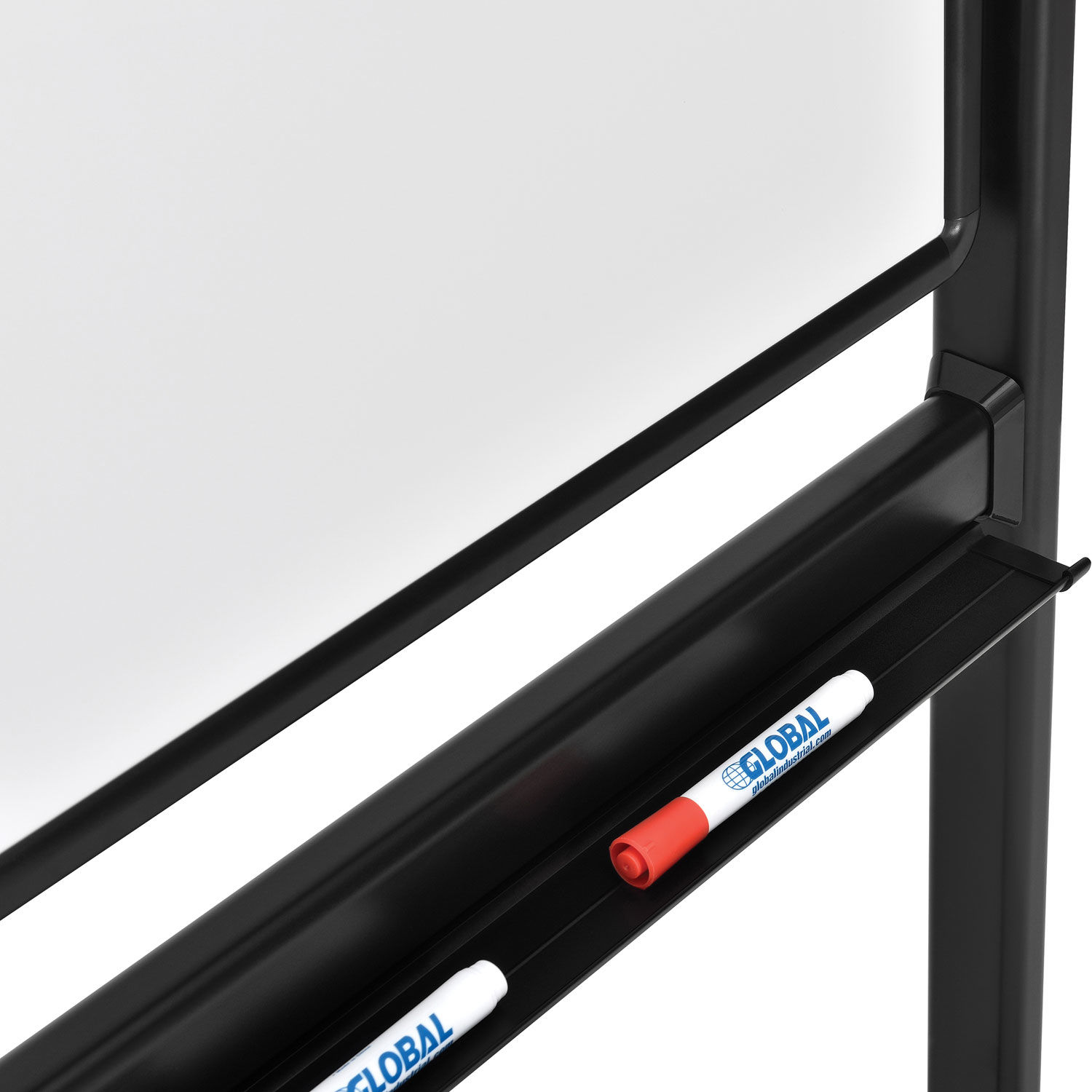 Rolling Magnetic Dry Erase Whiteboard, Double Sided Reversible, 72 x 48, Black Frame