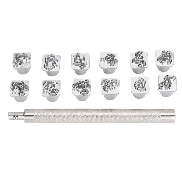 Zinc Alloy Stamping Punch Tool,12Pcs Stamping Punch Tool Leather Stamping Punch Tool Stamping Punch Tool Kit Exceptional Craftsmanship