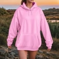 thumbnail image 2 of Kaprioy Oversized Sweatshirt For Women Long Sleeve Hoodies Fall Fashion Clothes Going Out Tops Casual Fleece Hooded Sweatshirts Pink, S, 2 of 4