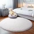 thumbnail image 5 of SARAG Super Fluffy Circle Rugs,4x4ft Circle Rug for Living Room Fuzzy Plush Rug for Nursery Room,Cream White, 5 of 8
