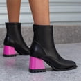 thumbnail image 2 of Wyzesi Snow Boots for Dogs with Straps Ladies Fashion Leather Back Zipper Square Toe High Heel Booties, 2 of 9