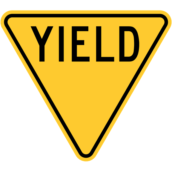 Vinyl Stickers - Yield - Safety and Warning Warehouse Signs Stickers - 3.5" x 5" - 3 Pack