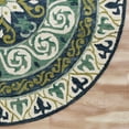 thumbnail image 4 of LR Home Wren 7' Round Green/Blue Bordered Medallion Indoor Area Rug, 4 of 7