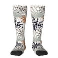 thumbnail image 1 of Fotbe Tropical Leaves Calcetas Divertidas Estampadas para Hombre y Mujer, Calcetas de Algodón hasta la Rodilla para Caminar, Correr, Enfermería y Embarazo, 1 of 6