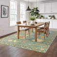 thumbnail image 4 of Washable Area Rug Non Slip, 4' x 6' Ultra Soft Low Pile Boho Floral Carpet for Living Room Bedroom, Polyester with TPR Backing, 4 of 8