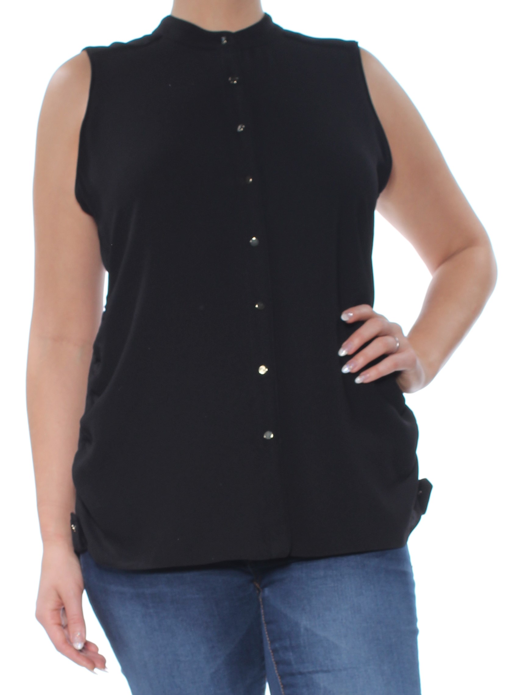 ruched button down shirt