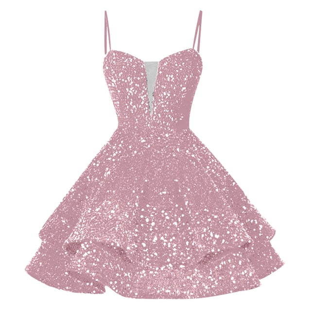 LOVZFMLL Robes Robe à Bretelles à Paillettes Couleur Unie pour Femmes