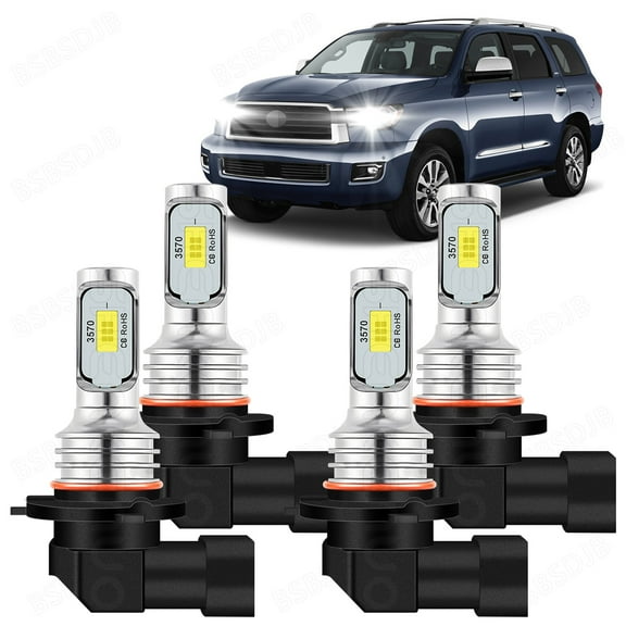 For Toyota Sienna 2004 2005-2010 Combo 4x LED Headlight High Low Beam Bulbs 6000K