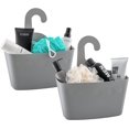 thumbnail image 1 of Gray Plastic Hanging Shower Basket, 2 Home Storage Baskets with Hook, No Drilling and No Tool Installation, 1 of 5