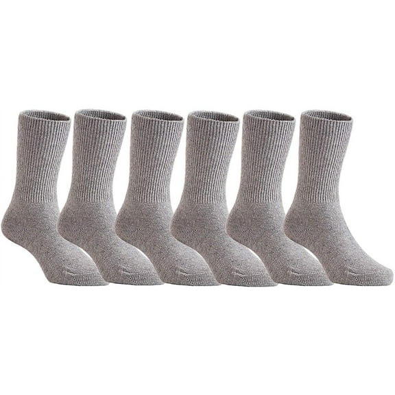 Lian LifeStyle Fantastic, Super Comfortable Children's 6 Pairs Pack Wool Blend Crew Socks Soft, Adorable & Durable Plain Size 4Y-6Y Gray