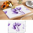 thumbnail image 6 of Luxury Purple Tulip Placemats Set of 6 Watercolor Spring Rustic Floral Place Mats Indoor Wipeable Table Mats Washable Cloth Dining Table Placemats for Kitchen Holiday Party Home Decor 13x19 Inch, 6 of 9