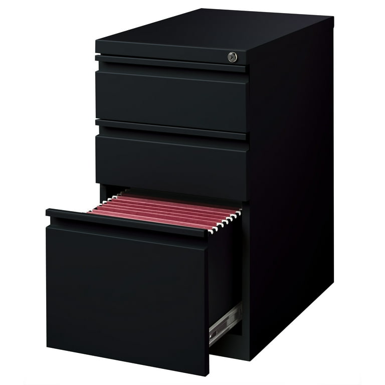 Hirsh 23 Deep Mobile Pedestal File Cabinet 3 Drawer Box Box File Letter Width Black