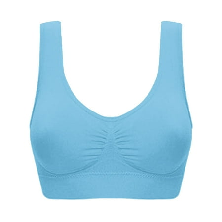 HYSYSB Sports Bras for Women balconette Bras for Women push Up Sports Bra bras for Women bra Large Sports Bra No Full Cup Adjustable Bra seamless Light Blue 5XL