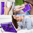 thumbnail image 5 of FYBTO Designed for Samsung Galaxy A02S Case with 2PCS Tempered Glass Screen Protector, Military Grade Protection Heavy Duty Shockproof Phone Case Cover with 360 Ring Kickstand for Samsung A02S, Black, 5 of 5