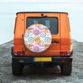 thumbnail image 6 of Salouo Donuts and Coffee Print Spare Tire Cover 14-17 inch Spare Tire Protector Universal Tough Tire Wheel Cover for Trailer SUV and Truck-14 inch, 6 of 6