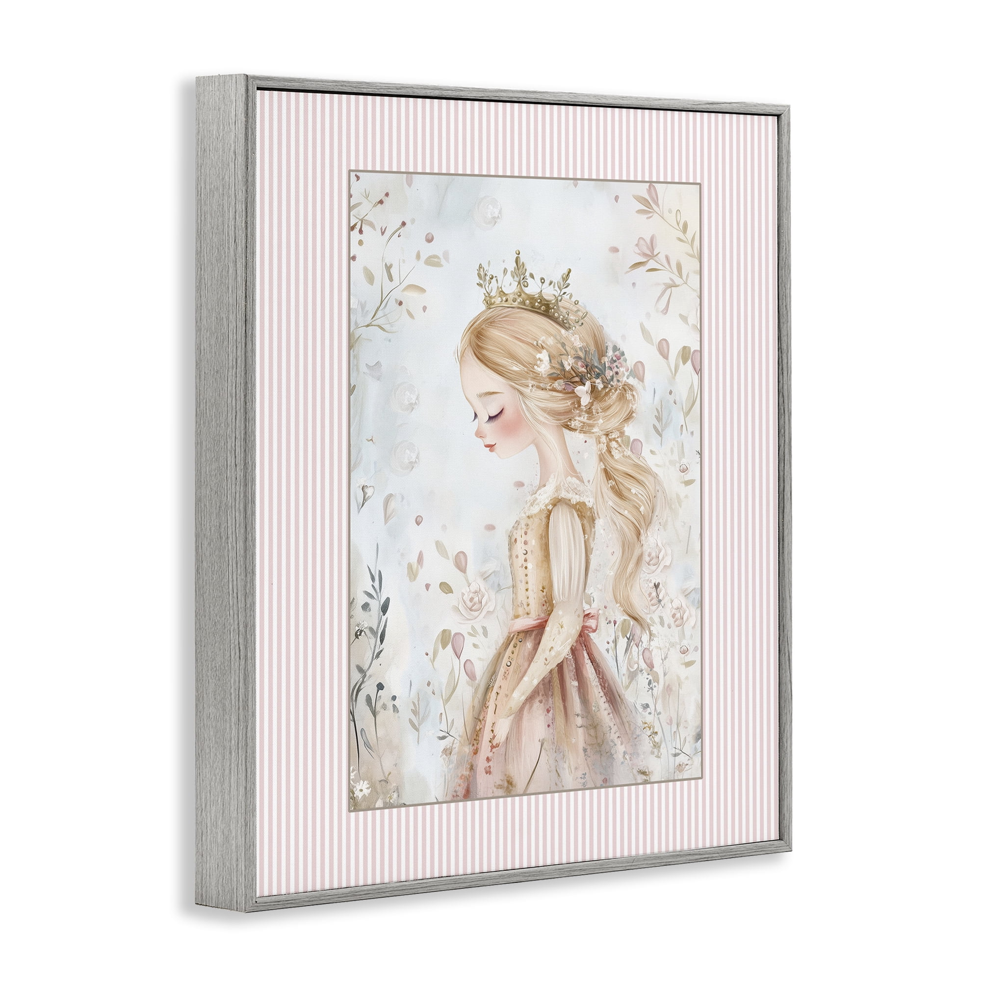 Stupell Industries Enchanted Dreams Princess Gray Framed Giclee Art, design by Christine Simpson Art