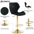 thumbnail image 4 of CIMOTA Swivel Adjustable Bar Stools Set of 2 Modern Gold Counter Height Bar Chairs for Kitchen Island Velvet Tall Barstools with Backs (23.6 to 31.5 Inch/Black), 4 of 8