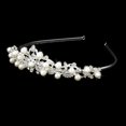 thumbnail image 4 of Rhinestone Faux Pearl Decorated Wedding Bridal Hair Barrettes, Hairband, Hair Clip, Hair Loop, Tiara (Sliver), 4 of 4