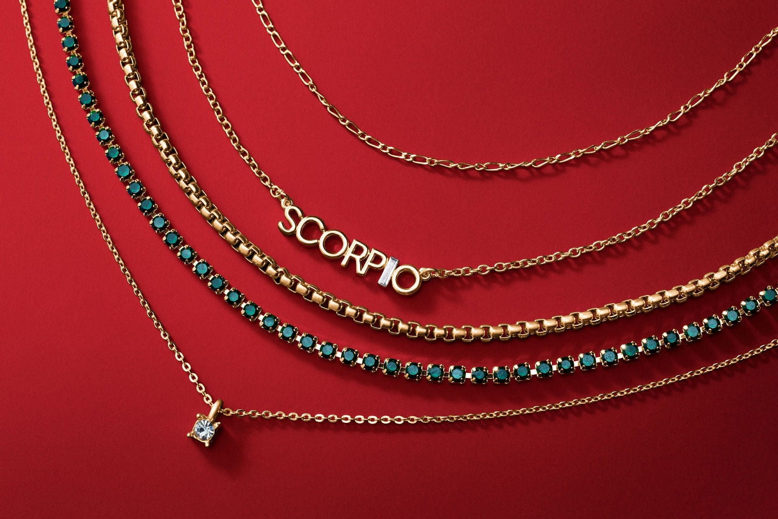 Time and Tru Goldtone Zodiac Necklace Set, 2 Pieces, Pisces