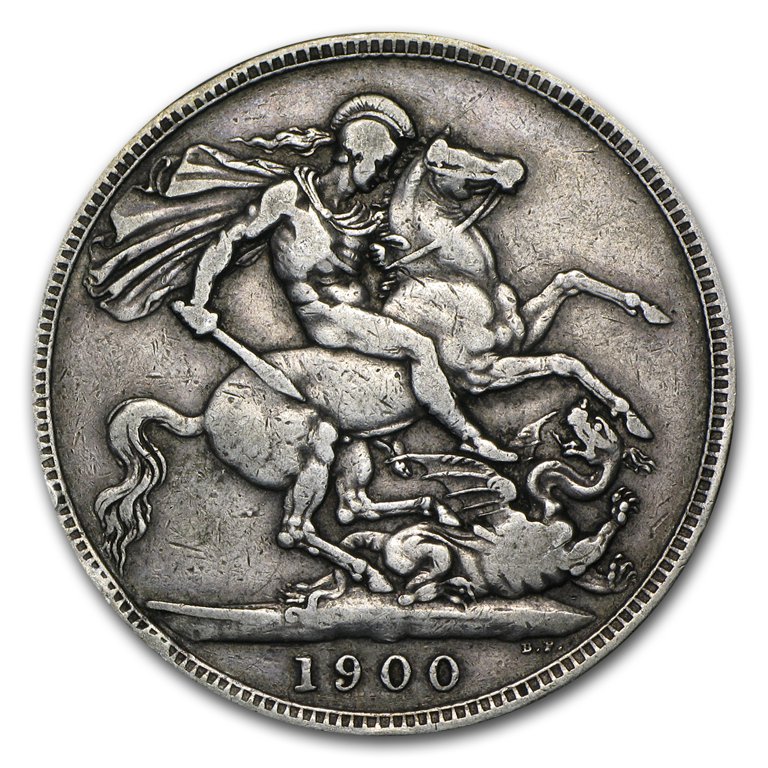 1893-1900 Great Britain Silver Crown Victoria Avg Circ