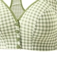 thumbnail image 5 of Byworldtasic Womens Plus Size Gingham Front Button Wireless Bra Wide Shoulder Strap Easy‑On Comfort Bralette, 5 of 5