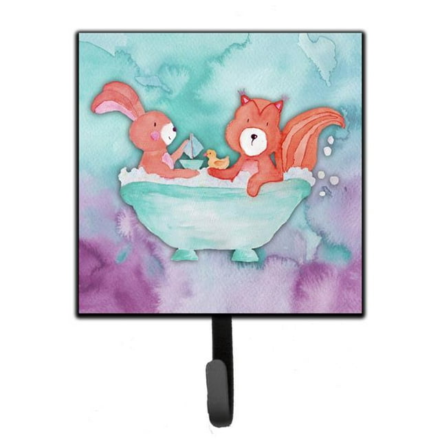 Carolines Treasures BB7348SH4 Rabbit & Squirrel Bathing Watercolor Leash or Key Holder